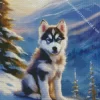 Baby Husky Diamond Painting