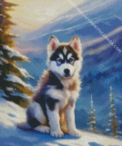 Baby Husky Diamond Painting