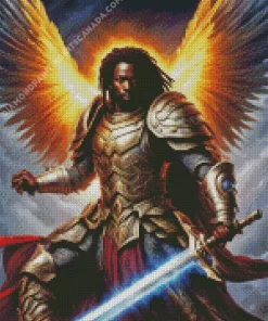 Black Warrior Angel Man Diamond Painting