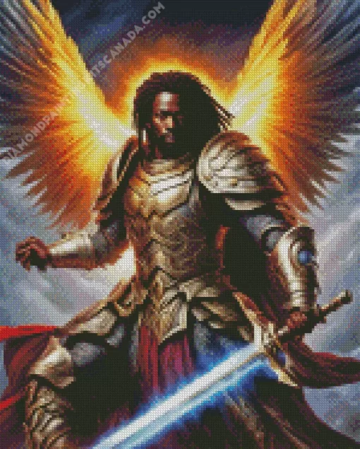 Black Warrior Angel Man Diamond Painting