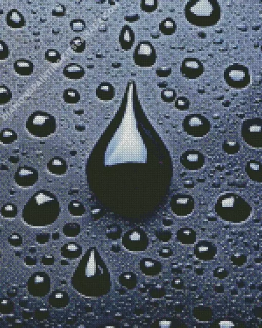 Black Water Droplets Diamond Painting