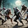 Black Werewolves Playing Diamond Painting