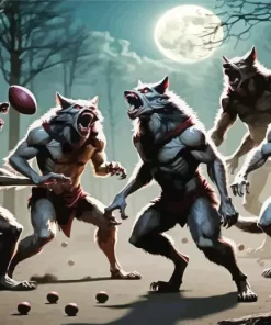 Black Werewolves Playing Diamond Painting