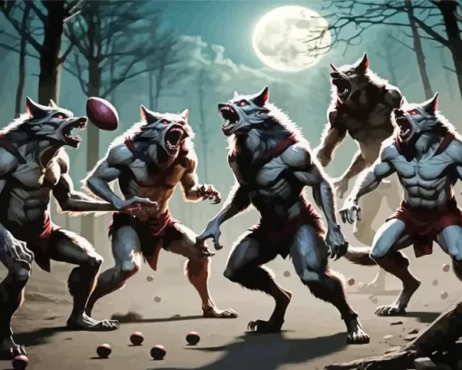 Black Werewolves Playing Diamond Painting