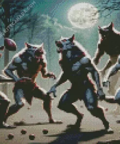 Black Werewolves Playing Diamond Painting