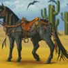 Black Western Horse Diamond Painting