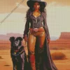 Black Woman Cowgirl With Dog Diamond Painting