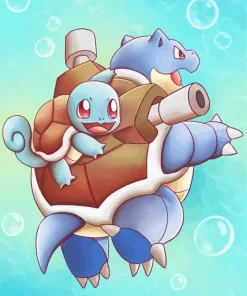 Blastoise And Squirtle Pokemon Diamond Painting