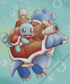 Blastoise And Squirtle Pokemon Diamond Painting