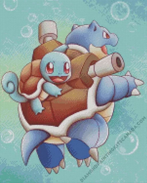 Blastoise And Squirtle Pokemon Diamond Painting