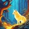 Blond Fox In Forest Diamond Painting