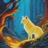 Blond Fox In Forest Diamond Painting