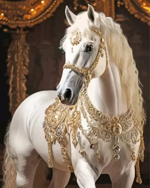 Blonde Arabian Horse Diamond Painting