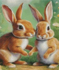 Blonde Bunnies Diamond Painting