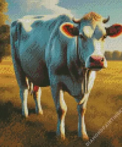 Blonde Cow In Farm Diamond Painting