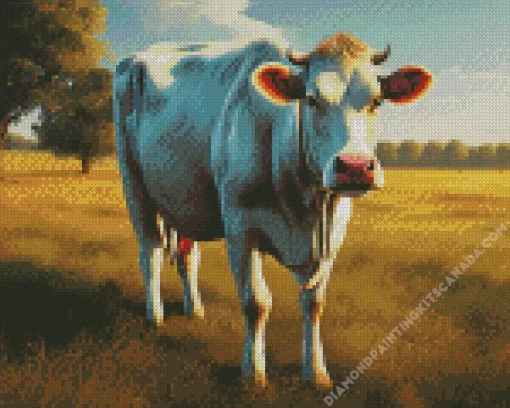 Blonde Cow In Farm Diamond Painting