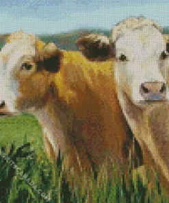 Blonde Cows Diamond Painting