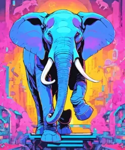 Blue Elephant Diamond Painting