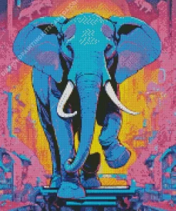 Blue Elephant Diamond Painting