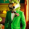 Classy Green Wolf Diamond Painting