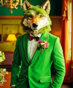 Classy Green Wolf Diamond Painting