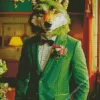 Classy Green Wolf Diamond Painting