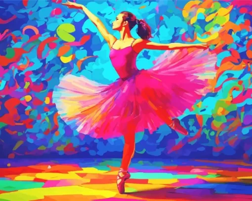 Colorful Abstract Ballerina Diamond Painting