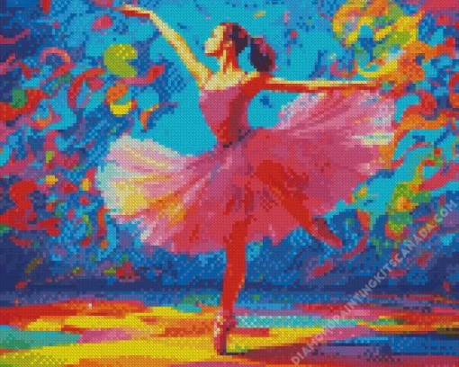 Colorful Abstract Ballerina Diamond Painting