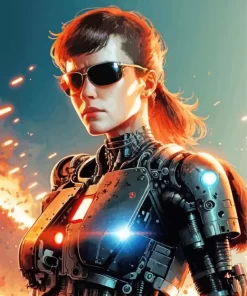 Cool Female Robocop Art Diamond Painting