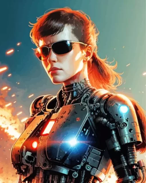 Cool Female Robocop Art Diamond Painting