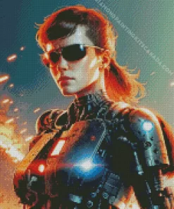 Cool Female Robocop Art Diamond Painting