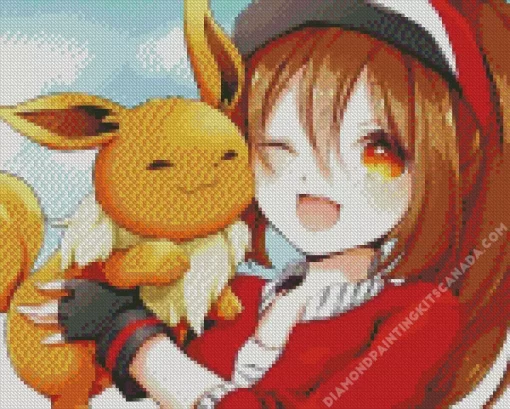 Cute Eevee Anime Diamond Painting