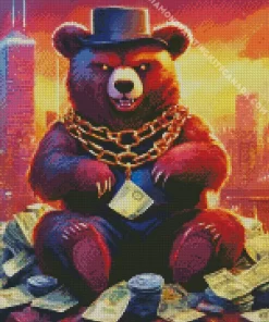 Evil Brown Gangsta Bear Diamond Painting