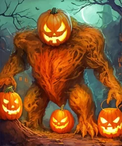 Evil Pumpkin Monster Diamond Painting