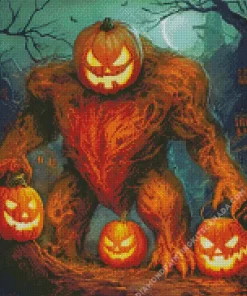 Evil Pumpkin Monster Diamond Painting