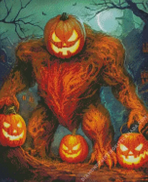 Evil Pumpkin Monster Diamond Painting