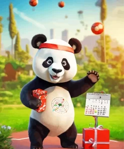 Excited Panda Art Diamond Painting