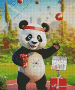 Excited Panda Art Diamond Painting