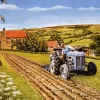 Farmer Driving A Grey Tractor Diamond Painting