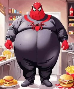 Fat Black Spiderman Diamond Painting