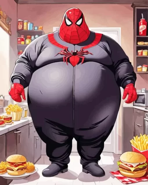 Fat Black Spiderman Diamond Painting