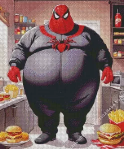 Fat Black Spiderman Diamond Painting