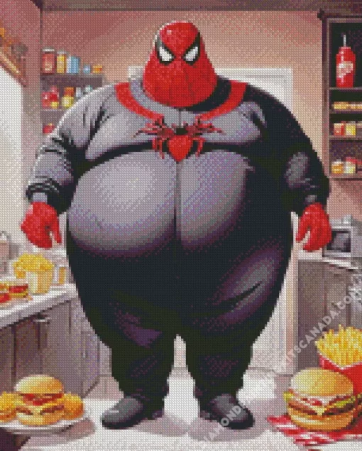 Fat Black Spiderman Diamond Painting