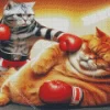 Fat Cat Vs Fit Cat Diamond Painting