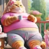 Fat Pinky Cat Diamond Painting