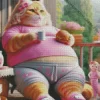 Fat Pinky Cat Diamond Painting