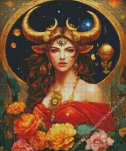 Female Taurus Art Diamond Painting