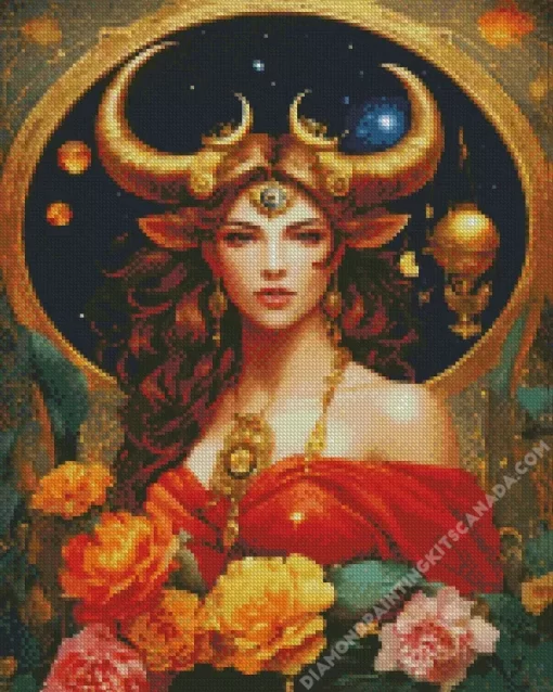 Female Taurus Art Diamond Painting