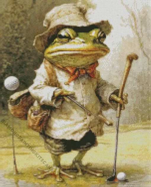 Frog Playing Golf Art Diamond Painting