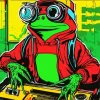 Frog Playing Music Diamond Painting